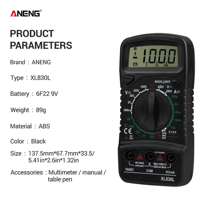 ANENG%20XL830L%20Digital%20Multimeter%20Esr%20Meter%20Testers%20Automotive%20Electrical%20Dmm%20Transistor%20Peak%20Tester%20Meter%20Capacitance%20Meter%20-%20Image%204