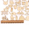 【3】 10pcs 46x50mm Mixed Pattern Wood Accessories Crafts For Scrapbook Home Decoration Wooden Ornaments M1977. 