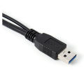 A Double A Micro USB B 3.0 Y-Cable Move Hard Drive Cable Black. 