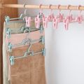 [READY STOCK] Split-new 1pcs Multifunctional High-quality Clothes Hanger / Non-Slip Trousers Rack Clip / Clothespin Pants Clamp with Swivel Hook / Home Office Multifunction Wall Racks. 