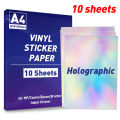 A4 Paper Sheets Adhesive Printable Label Sticker Paper Glossy for Inkjet Printer White Vinyl Label Copy Paper Gift Sticker. 