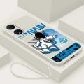 OPPO A78 4G Reno 8T 4G A77 A77s A17K A33 A92 A31 A1K OPPO F21s Pro Smile Astronaut Square Phone Case Liquid Silicon Soft Casing nasa Cover. 