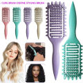 【HOT】 Curl Define Styling Brush Hollow Out Detangling Brush Tangled Wet Curly Hair Comb Shaping Curls Barber Hairdressing Tools. 