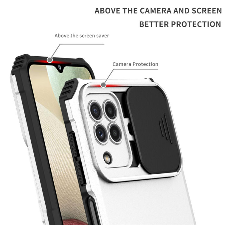 For%20Samsung%20Galaxy%20A22%204G%20/%20Galaxy%20M32%20Phone%20Case%20Hard%20Sliding%20Lens%20Protect%20Kickstand%20Back%20Cover%20-%20Image%205
