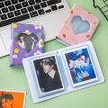 3 Inch 40 Bags Cartoon Heart Hollow Out Photo Album Polaroid Storage Box Card Collection Book Pvc Photo Card Holder. 