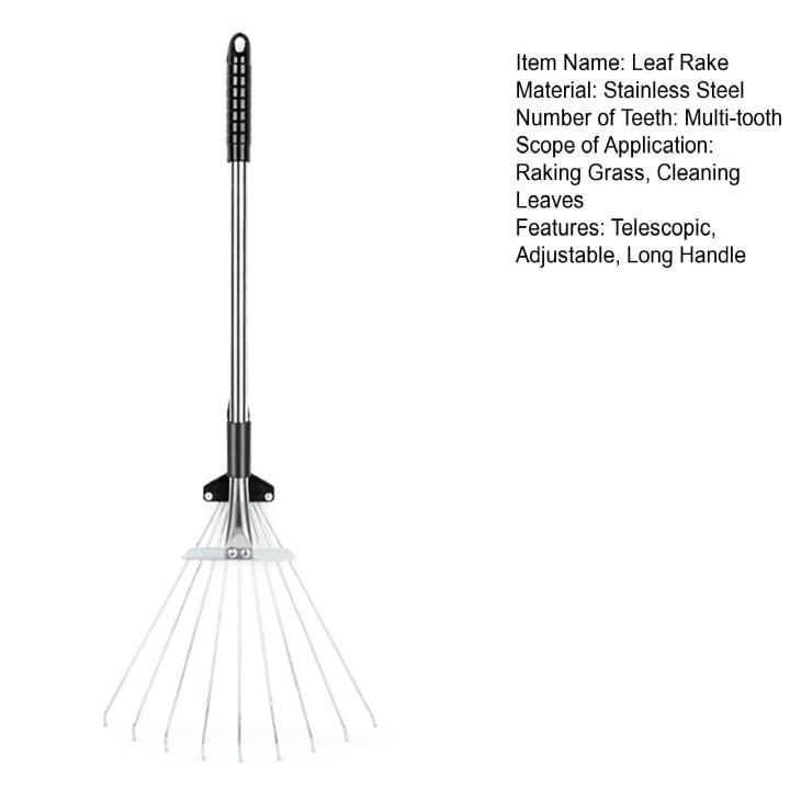 Likovie%20Stainless%20Steel%20Leaf%20Rake%20Adjustable%20Telescopic%20Metal%20Rake%20for%20Garden%20Leaves%20Cleaning%20Tool%20Long%20Handle%20Claw%20Rake%20for%20Backyard%20Lawn%20Farm%20Retractable%20Nail%20Rake%20Rust-resistant%20Leaf%20Rake%20-%20Image%203