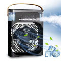 USB Portable Air Conditioner Fan 6 Inch Mini Personal Cooling Fan with LED Night Light Mist Spray Electric Fan. 