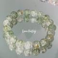 Fashion Y2K Sweet Pink Green Crystal Beaded Bracelet for Women Light Luxury Chinese Style Charm Bracelet Girl Party Jewelry Gift. 