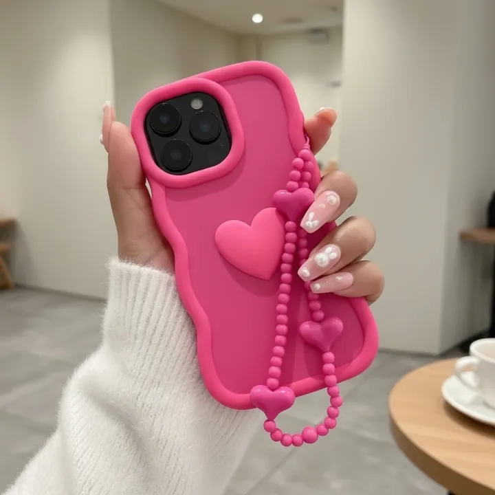CAMMY%20Cute%20Wave%20Silicone%203D%20Heart%20Phone%20Case%20With%20Pearl%20Strap%20For%20iPhone%207%208%20X%20XR%20XS%2011%2012%2013%2014%2015%2016%20Pro%20Max%20Shockproof%20Cover%20FOR%20Girls%20new%20-%20Image%204