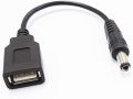 DC 5.5mm x 2.1mm Male to USB Female Adapter Power charging Cable DC5.5.X2.1 mm USB Type A Female Connector Cable Cp-1-48_110B. 