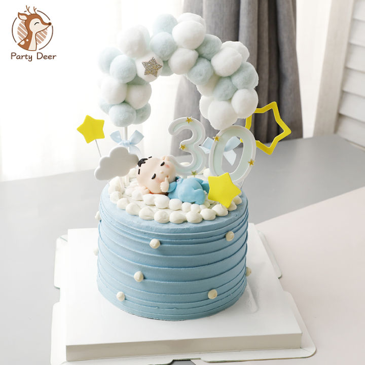 Baby Boy Girl 1st 100 Days Birthday Decorations With Sleep Baby Caly Cake Per Birthday Party Supplies Cake Love S