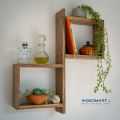 Wooden Shelf / Solid Wood Hanging Box Shelf/ Modern Wall Box Rack Nadun Wood. 