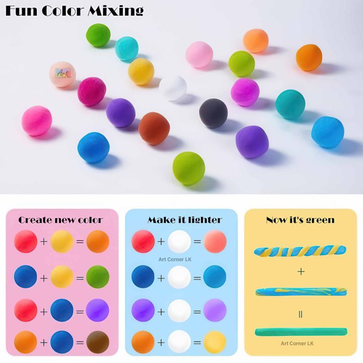 Modelling Ultra Light Clay Pack Non Toxic Air Dry 12 24 36 Colours With ...