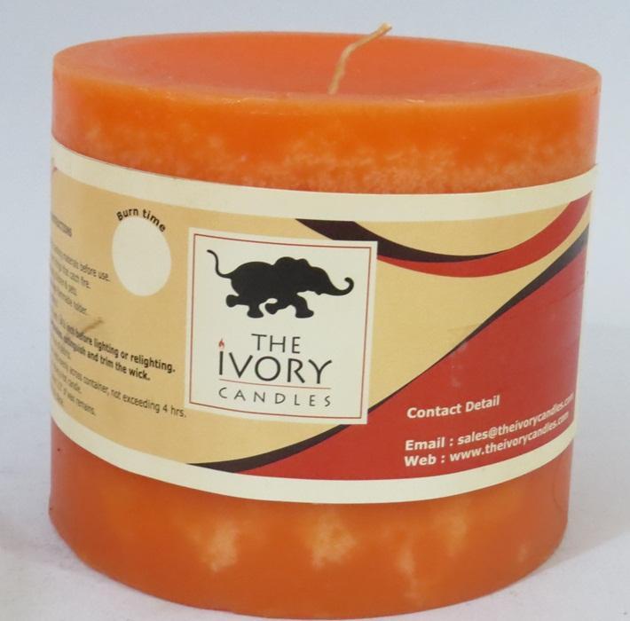 The Ivory Candle - Round Pillar candle 4 x 4