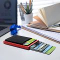 Slim Aluminum Wallet With Elasticity Back Pouch ID Credit Card Holder Mini RFID Wallet Automatic Pop up Bank Card Case. 