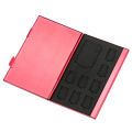 12 in 1 Aluminum Storage Box Bag Memory Card Case Holder Wallet Large Capacity For 4 * SD Micro SD SDHC SDXC MMC 8 * TF SIM Card(Red). 