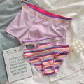 Couple Underwear Three-Piece Set One Male and One Female Pure Cotton Summer Thin Sports Hot Girl. 