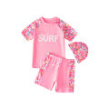 Yfashion 3 Pieces Swimming Suit For Kids Split Quick-drying Professional Swimsuit For Boys Girls Aged 5-12. 