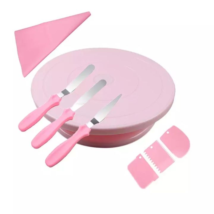 8PCS/SET Pink Cake Turntable Cake Decorating Tools Set  Baking Tool