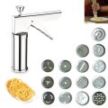 Stainless Steel Kitchen Press Gripo String Hopper Idiyappam Maker and Sev Murukku & Mixer Maker with 15 Different Jali Disk Blade (Made in India). 
