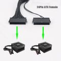 Power supply splitter, Dual PSU Cable Adapter 24, 20+4 Pin ATX Motherboard Extension for Mining 12 Inch (30CM). 