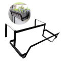 Long Flowerpot Rack Holder Plant Stand 16Inch to Multiple Flowerpots, Hanger Hooks fit Almost Any Balcony, Fence or Deck Railing Steel Black. 