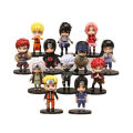 naruto 12 Naruto figures with pedestal figures, ornaments, Naruto, Kakashi, Sasuke, Haruno, Sakura, Hinata dolls Action Figures. 