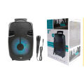 GTS-1248 8inch rechargeable stereo wireless portable speaker with free wired mic. 