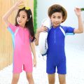 Swimming Swimwear Children's Sun Protection One-Piece Swimsuit Quick-Drying T-shirt One-Piece Rounded Swimsuit Hot Spring Bathing Suit. 