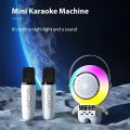 X64 Mini Karaoke Machine: Compact Astronaut-Shaped Bluetooth Speaker and Microphone Set - A Portable Party Companion with LED Color Light. 