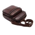 Multi-Compartment Horizontal and Vertical Messenger Bag Classic Men's Thin Casual Genuine Leather Shoulder Men's Full Leather Bag Business. 