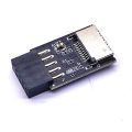 2X Motherboard USB2.0 9Pin to TYPE-C A-KEY Front Connector Converter USB3.2 TYPE-E Interface Header Extender Card. 