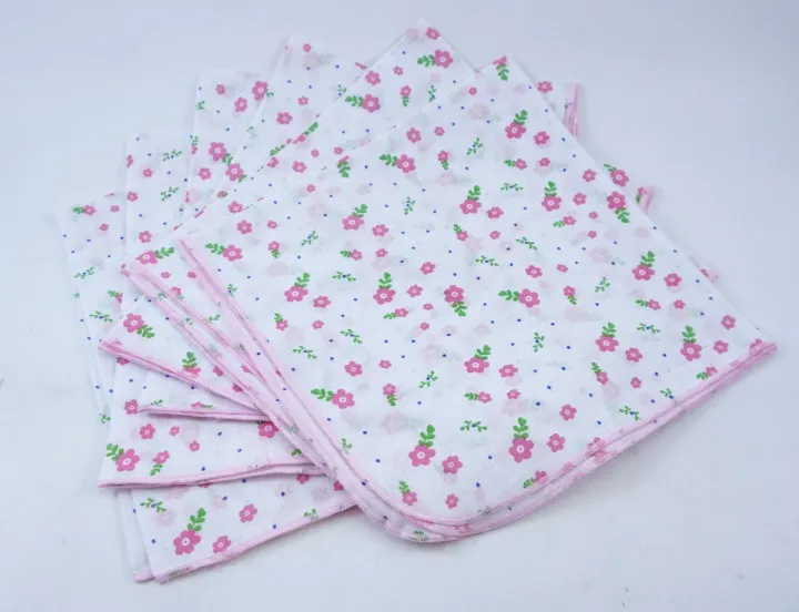 100% Cotton New Borne Baby Napkins (22*22) 6pic Set.