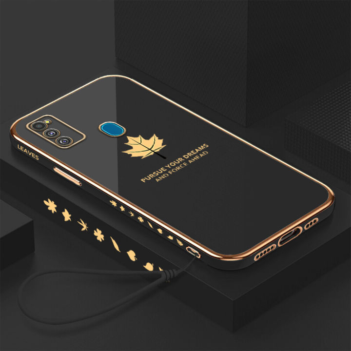 Maitus for Samsung Galaxy M21 Back Cover Fashion 6D Plating Maple