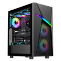 RUIX P32 GAMING PC CASING Mid Tower RGB Desktop Tempered Glass 8 Cooling Fans Support. 