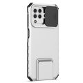For Samsung Galaxy A22 4G / Galaxy M32 Phone Case Hard Sliding Lens Protect Kickstand Back Cover. 