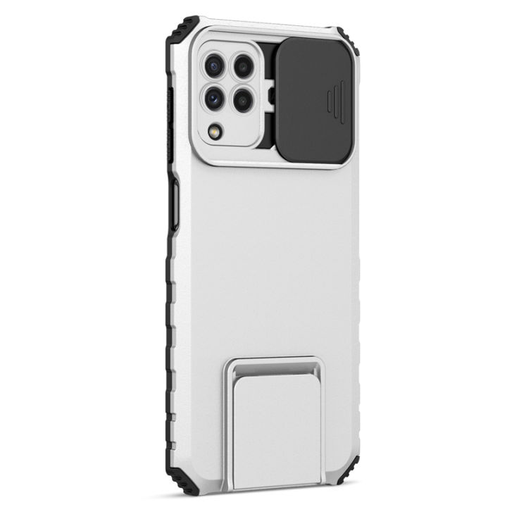 For%20Samsung%20Galaxy%20A22%204G%20/%20Galaxy%20M32%20Phone%20Case%20Hard%20Sliding%20Lens%20Protect%20Kickstand%20Back%20Cover%20-%20Image%203