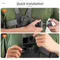 Action Camera Chest Mount Harness Strap Adjustable for Live Skiing. 
