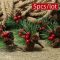 【World Supermarket 2021】10pcs Artificial Flower Red Christmas Snowflake Cone With Branches Mini Christmas Tree Decoration Flower Home Decor. 