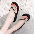 Flip Flops Women's Summer Outdoor Wear New Little Daisy Fashion Flat Wedge Slippers Non-Slip Simple Beach Shoes Sandals. 