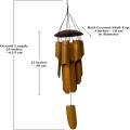 Bamboo Wind Chimes Big Bell Tube Coconut Wood Handmade Indoor And Outdoor Wall Hanging Wind Chime Decorations. 
