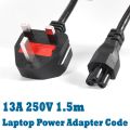 UK Type FUSED Laptop Power Supply Cable AC Power Cord 1.5m 13A 250V. 