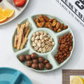 Quorrae Large Fruit Plate Large Capacity 5-compartment Candy Plate for Snacks Fruits Multi-purpose Food Serving Tray for Kitchen Supplies Food Grade Pp Plate. 