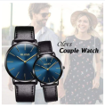 OLEVS Luxury Band Couple Casual Fashion Quartz Watch - BLACK. 