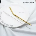 Reusable 304 Stainless Steel Straws Straight Bent Metal Drinking Straw with Cleaning Brush Set Party Bar Accessories. 