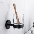 toothbrush holder Black Toothbrusher Holder Glass Cup Elegant Hotel Home Bathroom AccessoriesInspection Tools. 