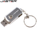 JASTER Metal USB Flash Drive Rotation Pen Drive 4GB 8GB 16GB 32GB 64GB Real Capacity Pendrive USB Memory Stick with Key Chain. 