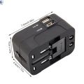 World Wide Universal Multi Plug Travel Adapter US EU UK AU Charger With Dual USB 2 Ports. 