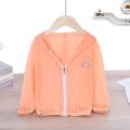 Children's Sun Protection Clothing Thin Breathable Ice Silk Cool Boys and Girls Casual Summer Hooded Jacket Outdoor Baby-Proof. 
