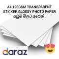 A4 Transparant Sticker Photo Paper Glossy 115GSM. 